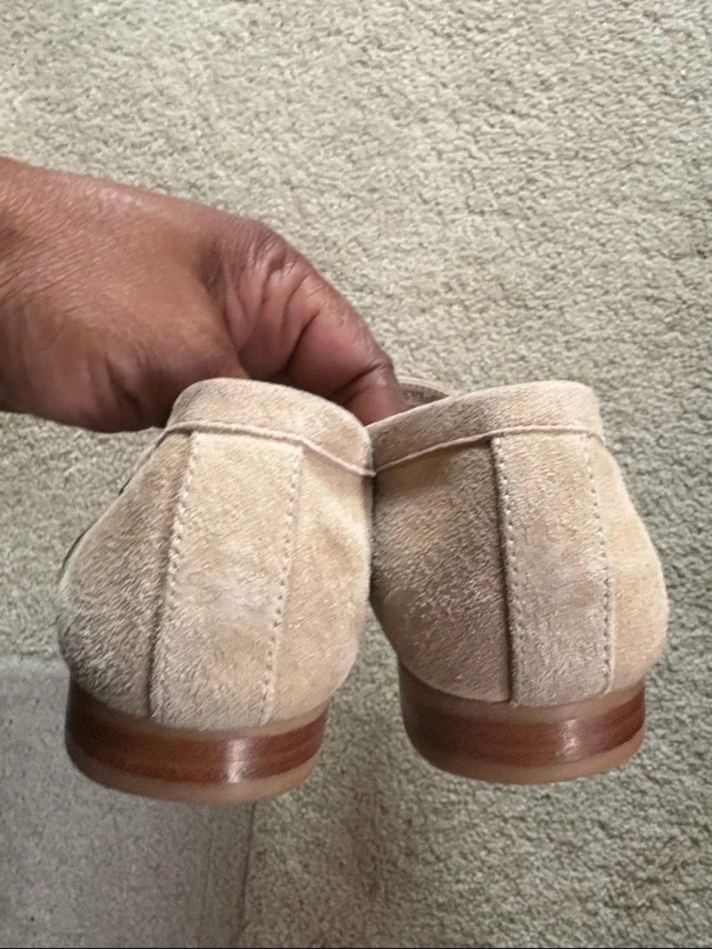 Joie Light Beige Suede Braided Loafers